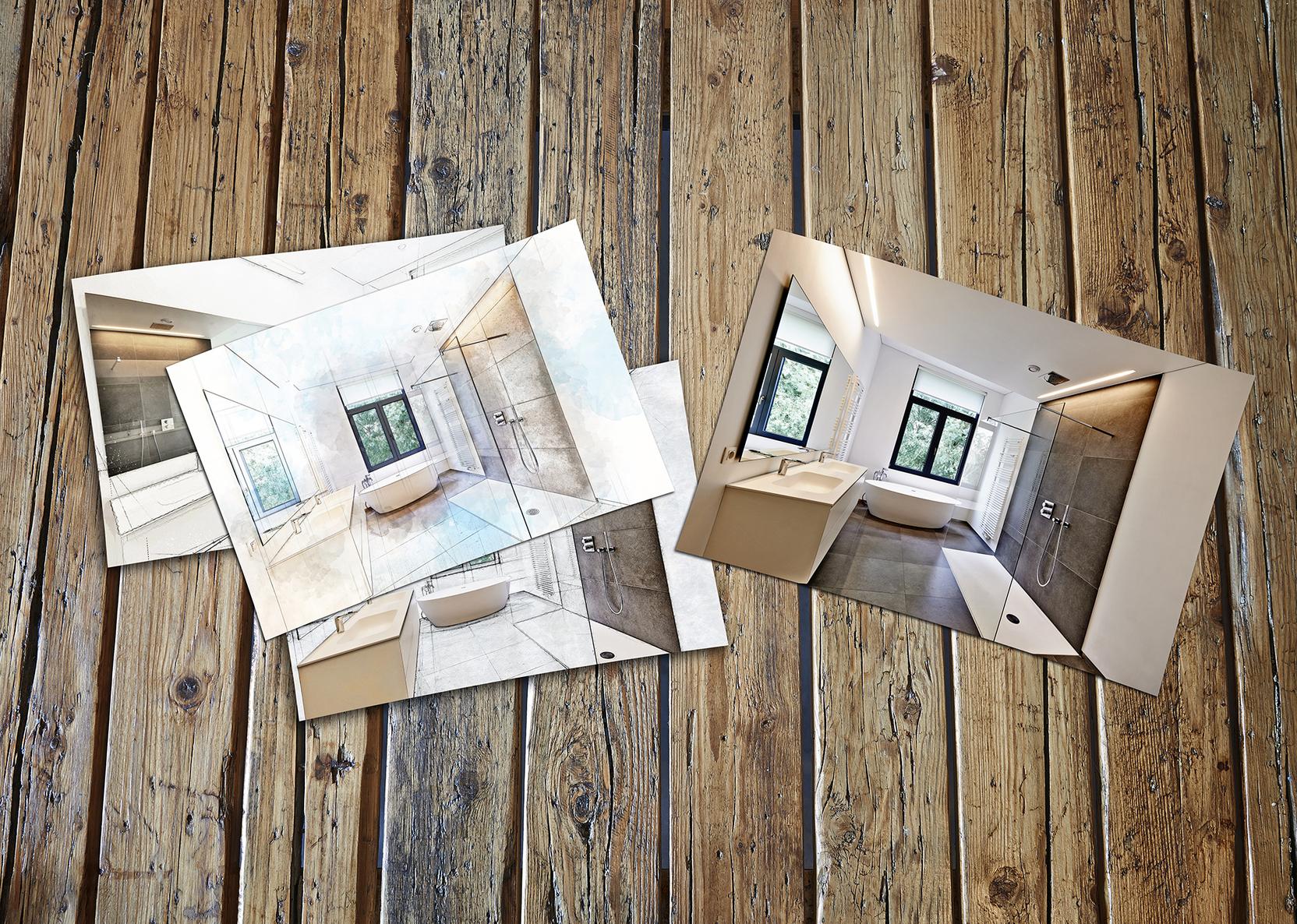 Baddesigns vier Fotos